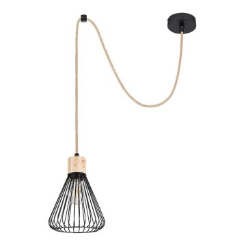 Rabalux - Chandelier on a string 1xE27/40W/230V black/beech