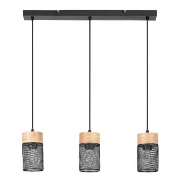 Rabalux - Chandelier on a string 3xE27/25W/230V beech