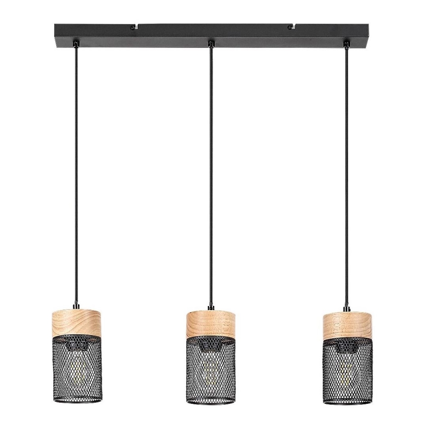 Rabalux - Chandelier on a string 3xE27/25W/230V beech