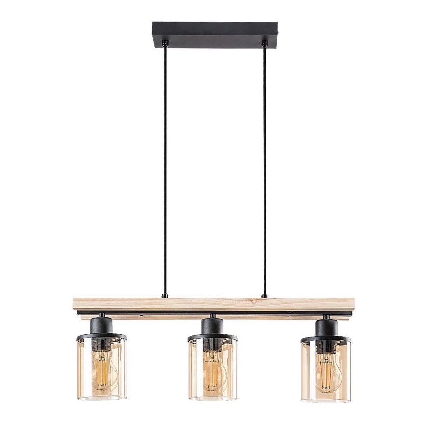 Rabalux - Chandelier on a string 3xE27/25W/230V pine