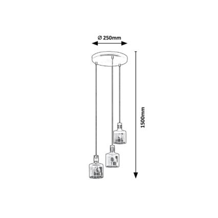 Rabalux - Chandelier on a string 3xE27/9W/230V
