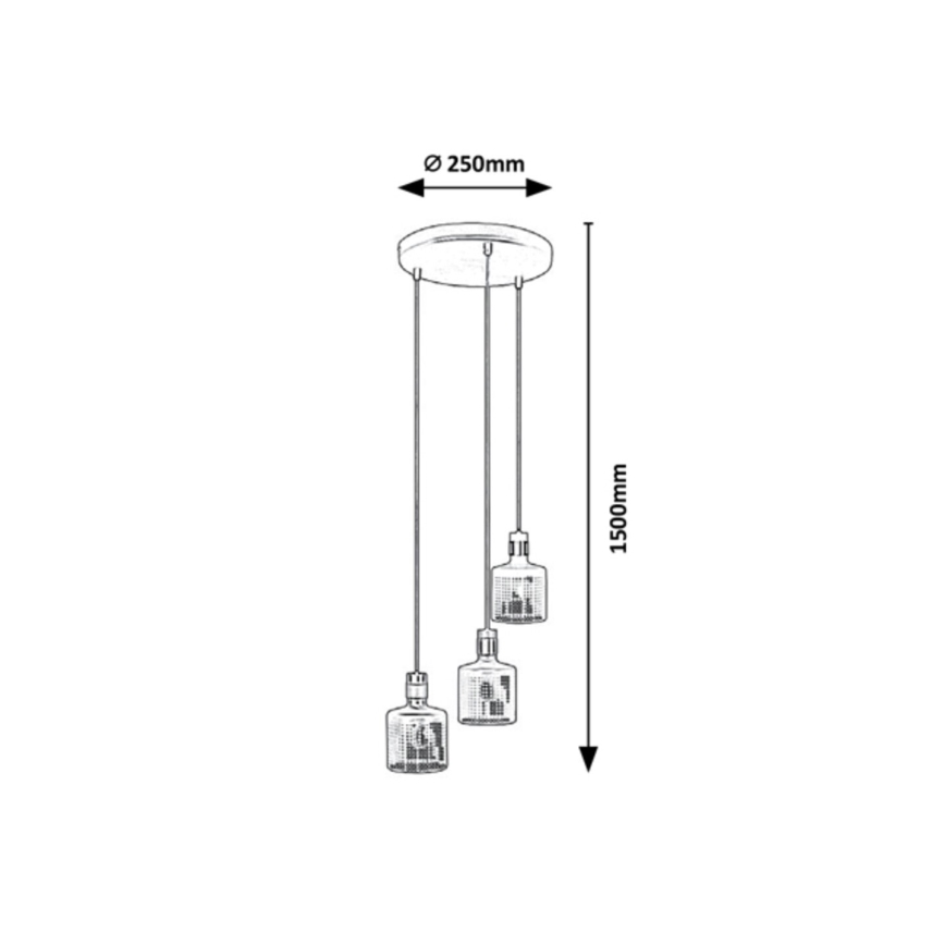 Rabalux - Chandelier on a string 3xE27/9W/230V