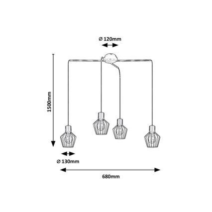 Rabalux - Chandelier on a string 4xE27/40W/230V