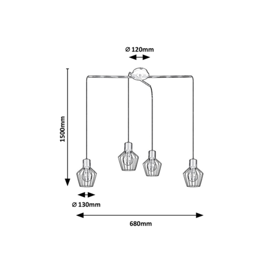 Rabalux - Chandelier on a string 4xE27/40W/230V
