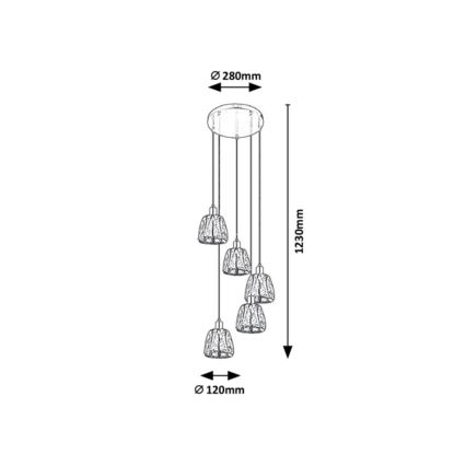 Rabalux - Chandelier on a string 5xE14/40W/230V