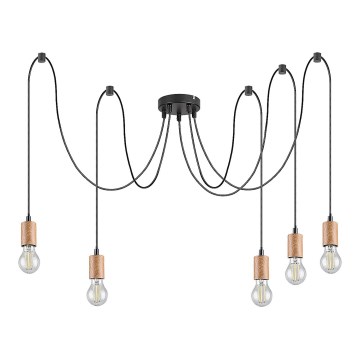 Rabalux - Chandelier on a string 5xE27/60W/230V spider beech