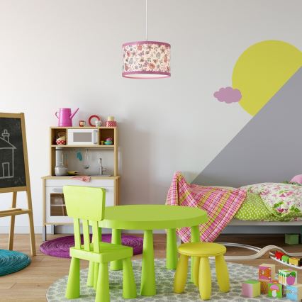 Rabalux - Children's chandelier on a string 1xE27/40W/230V pink