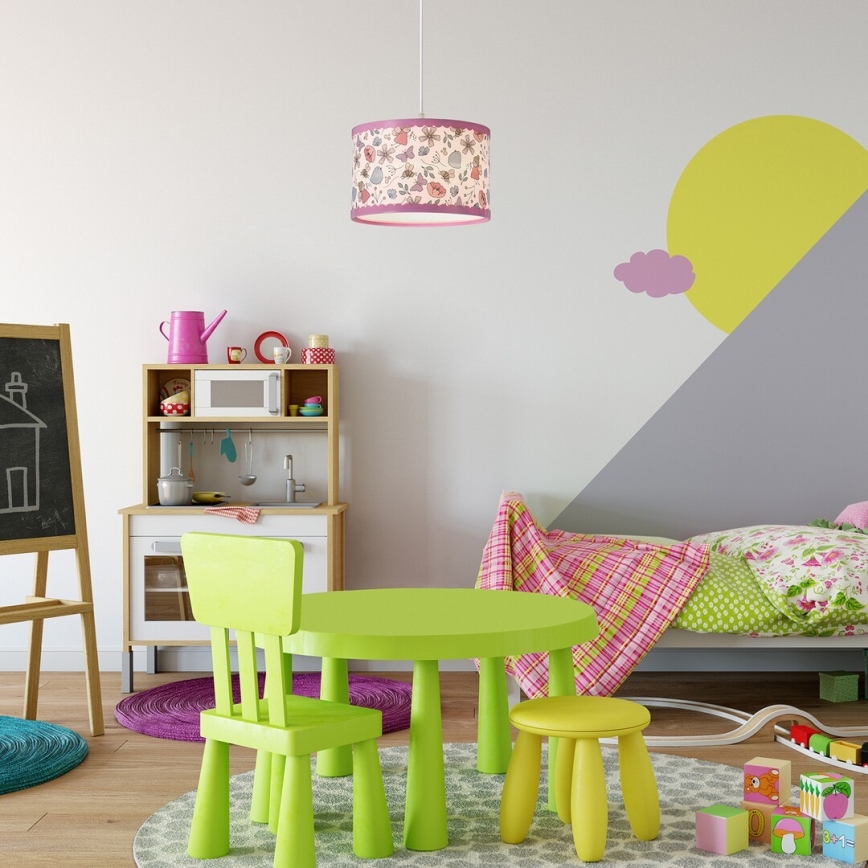 Rabalux - Children's chandelier on a string 1xE27/40W/230V pink
