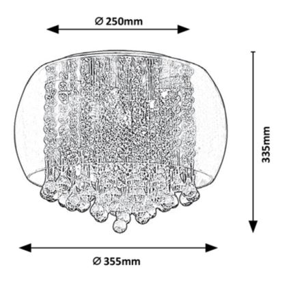 Rabalux - Crystal ceiling light 6xG9/40W/230V Ø 35.5 cm