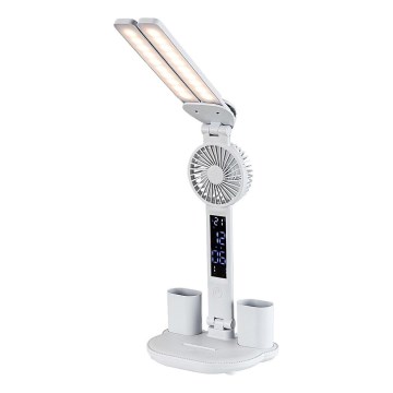 Rabalux - Dimmable LED desk lamp with fan and display LED/7W/5V 3000/4000/6500K