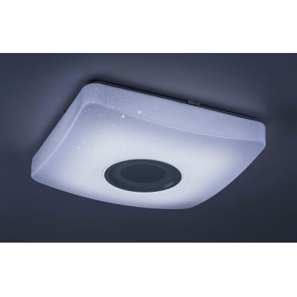 Rabalux - LED RGB Dimmable Ceiling Light with Speaker LED/18W/230V 3000-6000K Bluetooth + Remote Control 36,5x36,5 cm