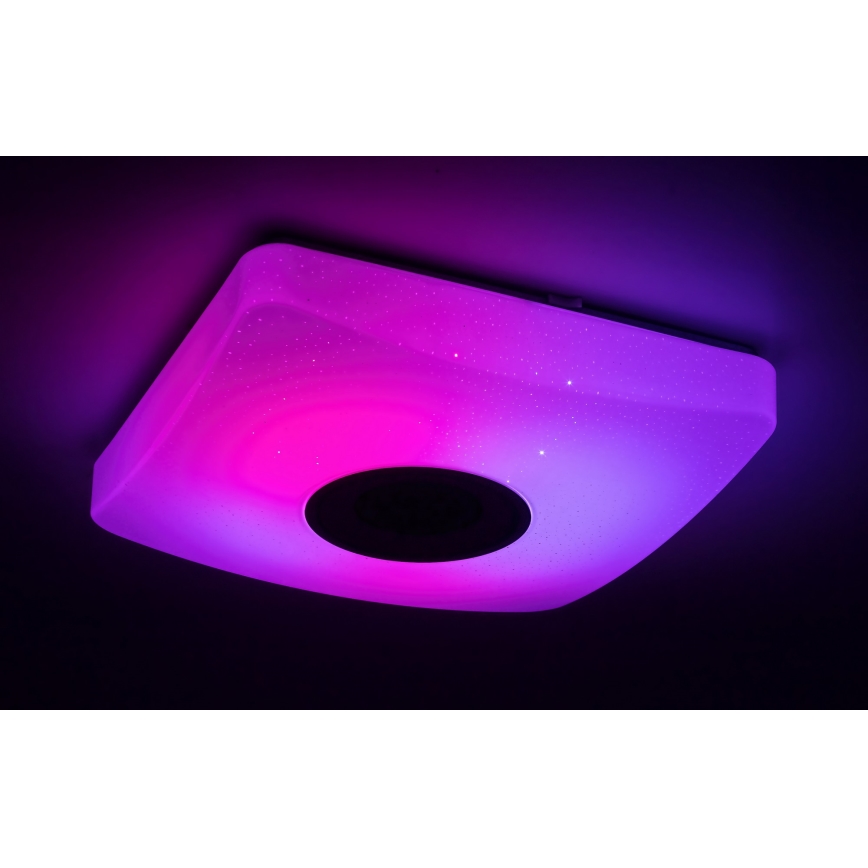 Rabalux - LED RGB Dimmable Ceiling Light with Speaker LED/18W/230V 3000-6000K Bluetooth + Remote Control 36,5x36,5 cm