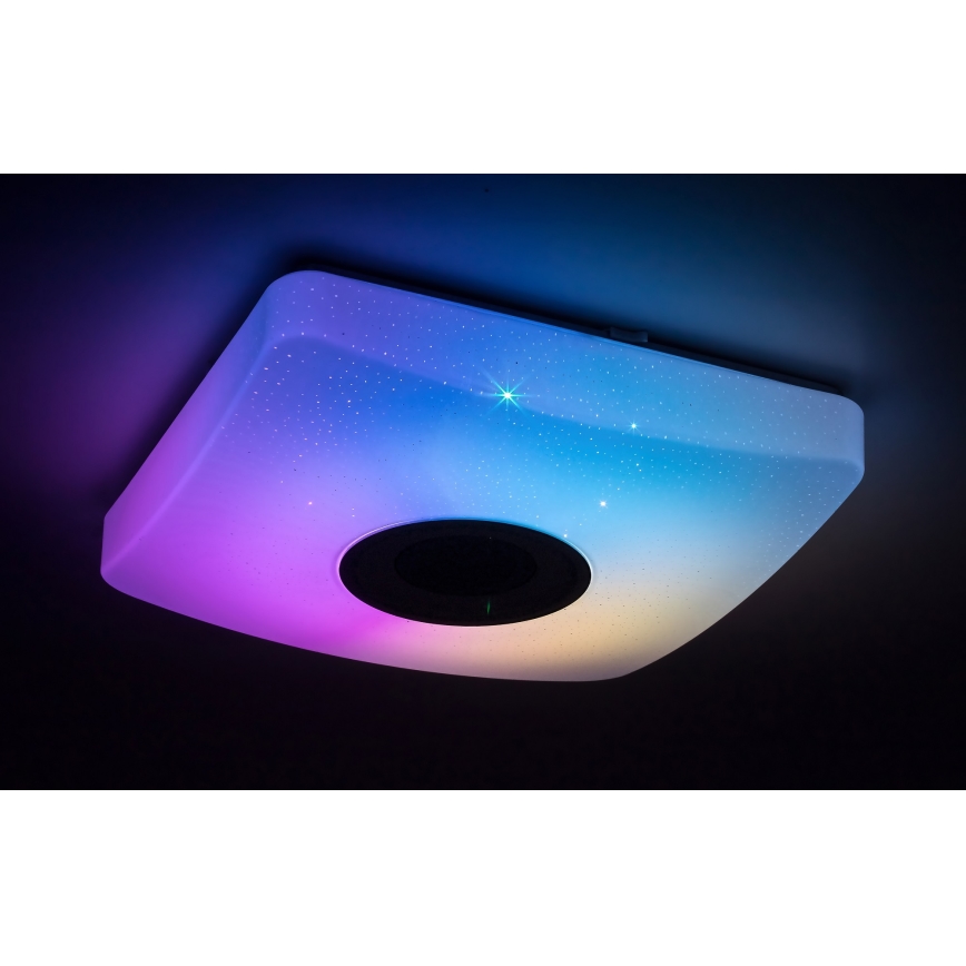 Rabalux - LED RGB Dimmable Ceiling Light with Speaker LED/18W/230V 3000-6000K Bluetooth + Remote Control 36,5x36,5 cm