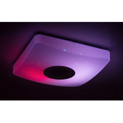 Rabalux - LED RGB Dimmable Ceiling Light with Speaker LED/18W/230V 3000-6000K Bluetooth + Remote Control 36,5x36,5 cm