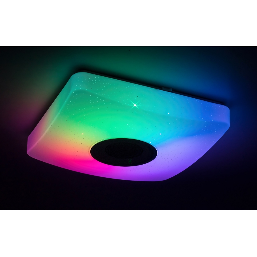 Rabalux - LED RGB Dimmable Ceiling Light with Speaker LED/18W/230V 3000-6000K Bluetooth + Remote Control 36,5x36,5 cm