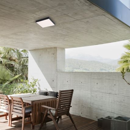 Rabalux - LED Ceiling Light LED/24W/230V 2800–6000K IP44 black 30x30 cm