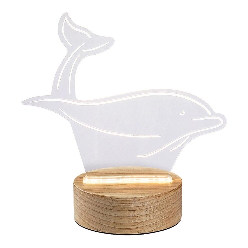 Rabalux - LED Children's table small lamp LED/2W/5V 3000K dolphin beech