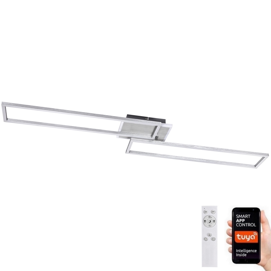 Rabalux - LED Dimmable ceiling light LED/40W/230V 2700-6500K Wi-Fi Tuya matte chrome + remote control 25x110 cm