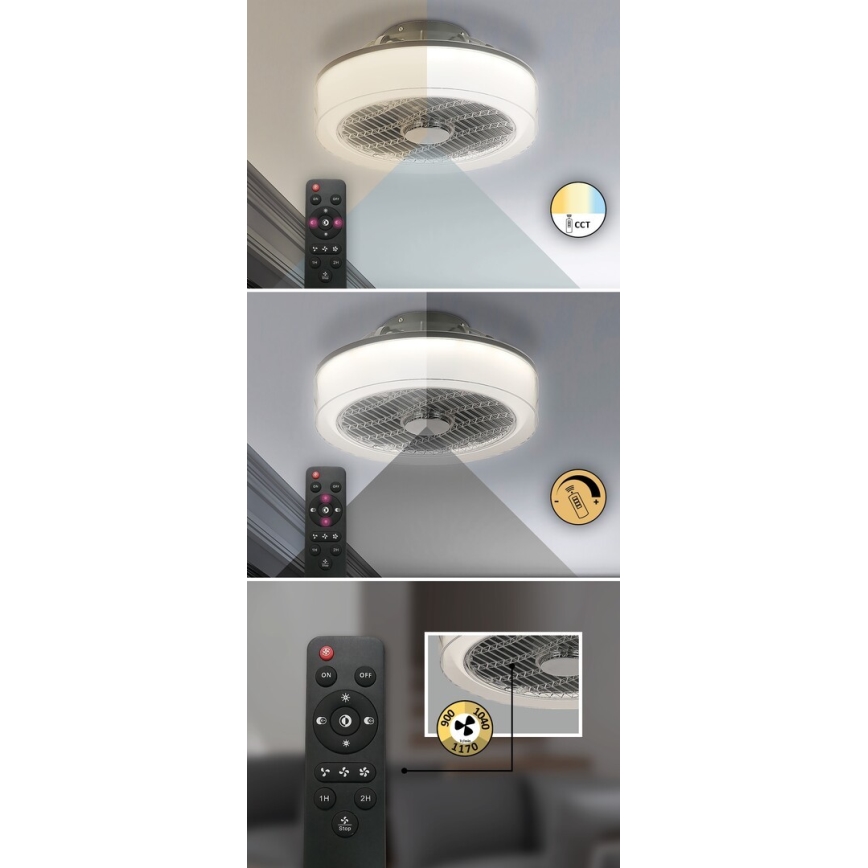 Rabalux - LED Dimmable ceiling light with a fan LED/30W/230V 3000-6000K + remote control