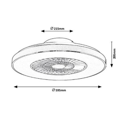 Rabalux - LED Dimmable ceiling light with a fan LED/40W/230V 3000-6500K + remote control