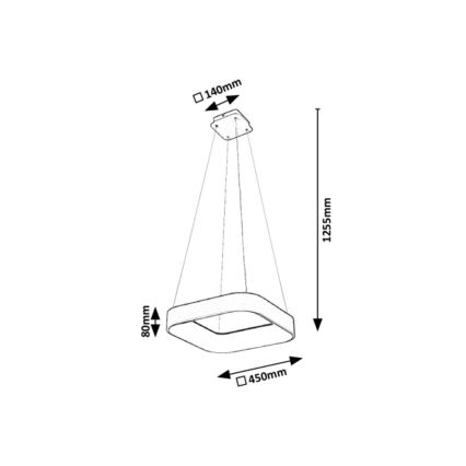 Rabalux - LED Dimmable chandelier on a string LED/28W/230V square 3000-6000K + remote control
