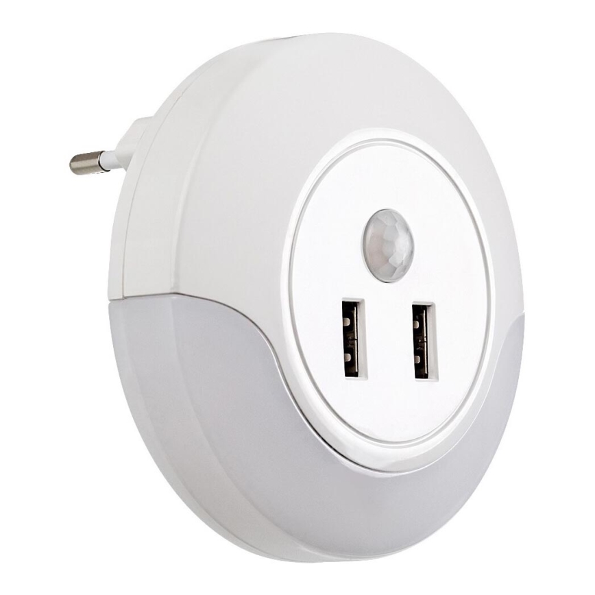 Rabalux - LED Socket night light with a sensor 2xUSB LED/13,9W/230V 3000K
