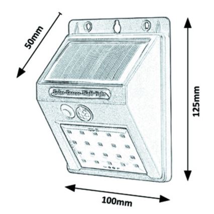 Rabalux - LED Solar wall light with sensor IP44 1200 mAh