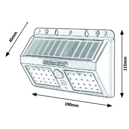 Rabalux – LED Solar Wall Light with Sensor IP44