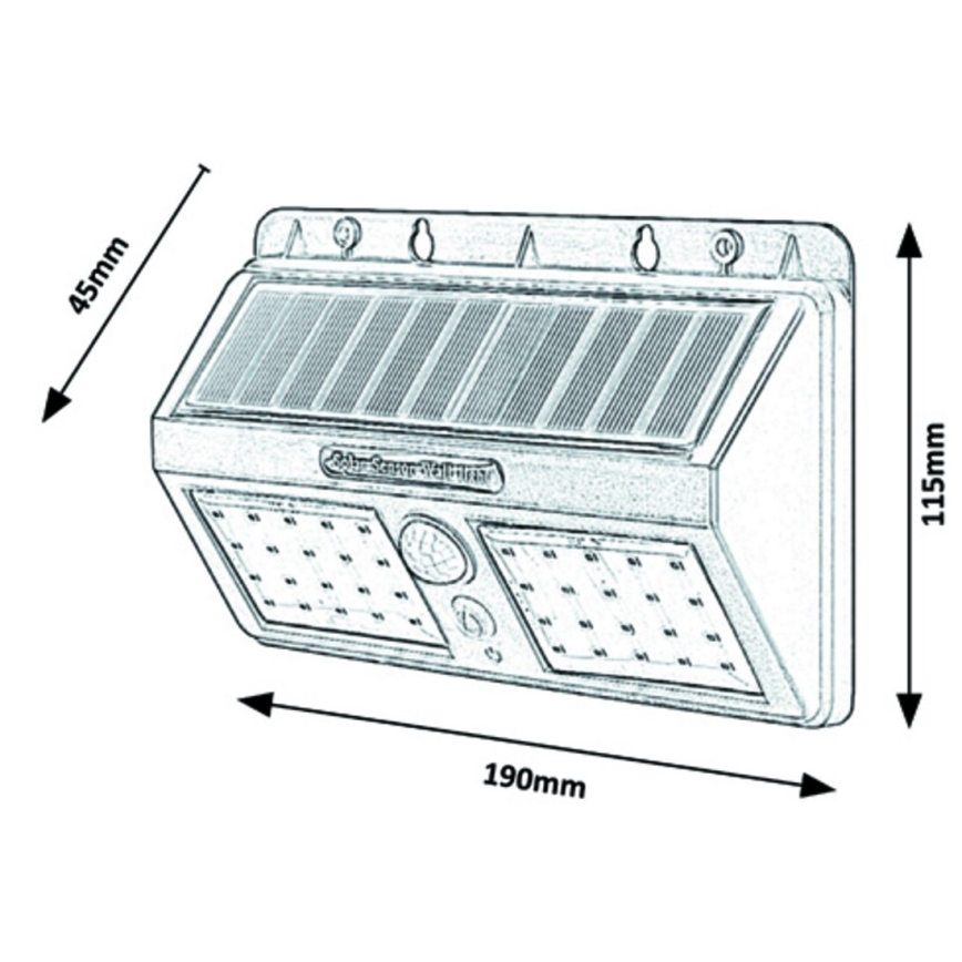 Rabalux – LED Solar Wall Light with Sensor IP44