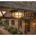 Rabalux - Outdoor ceiling light 1xE27/100W/230V IP44 gold/patina/black
