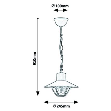 Rabalux - Outdoor chandelier 1xE27/10W/230V IP44