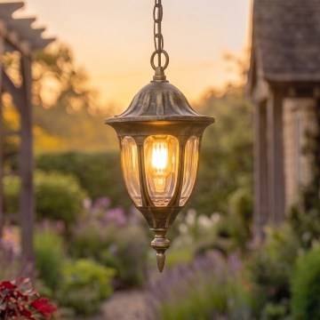 Rabalux - Outdoor pendant light 1xE27/60W/230V IP43 gold/patina/black