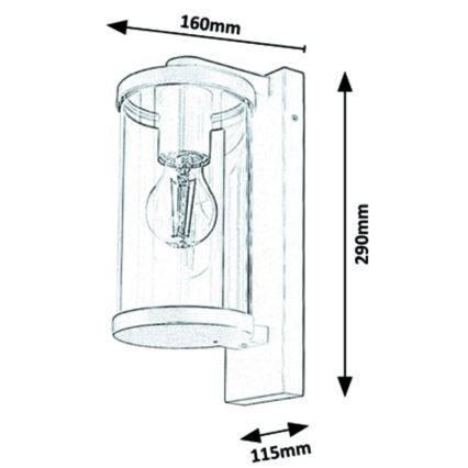 Rabalux - Outdoor wall light 1xE27/60W/230V IP44