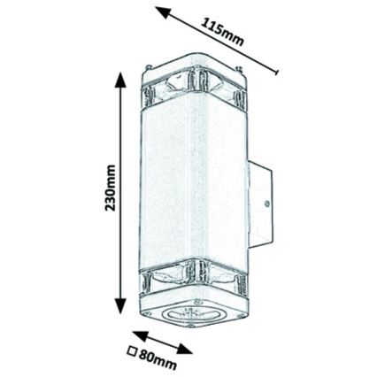 Rabalux - Outdoor wall light 2xGU10/25W/230V IP44 black