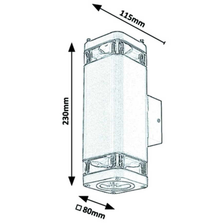 Rabalux - Outdoor wall light 2xGU10/25W/230V IP44 black