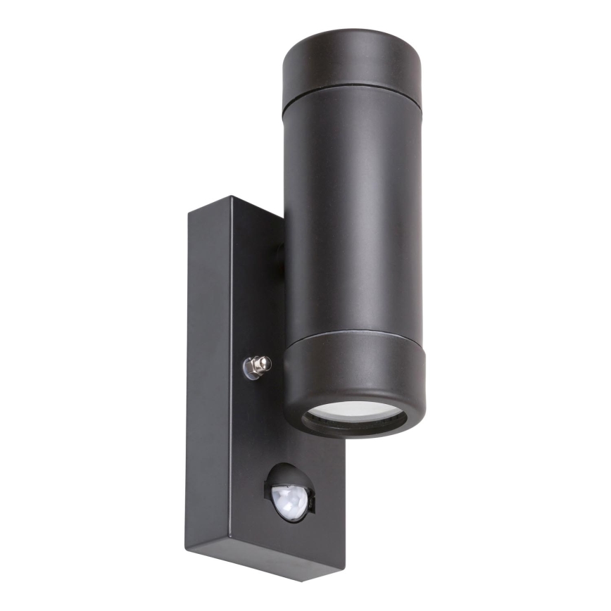 Rabalux - Outdoor wall light with a sensor 2xGU10/10W/230V black IP44