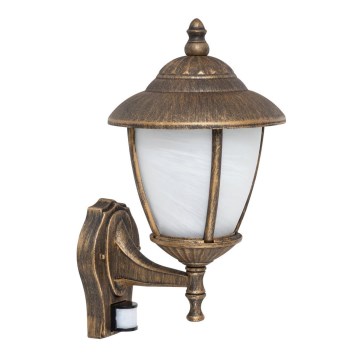 Rabalux - Outdoor wall light with sensor 1xE27/60W/230V IP43 golden