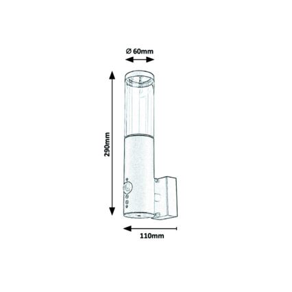 Rabalux – Outdoor Wall Light with Sensor 1×GU10/7W/230V IP44