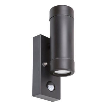 Rabalux - Outdoor wall light with sensor, 2x GU10/10W/230V, black, IP44