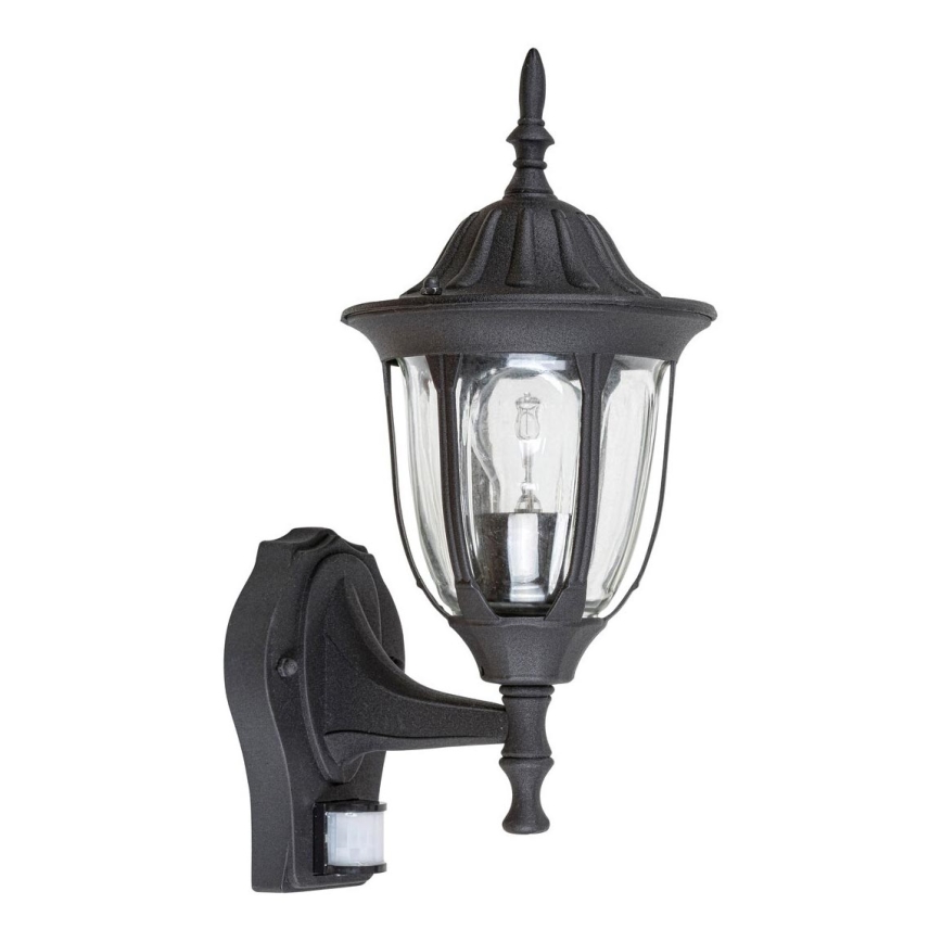 Rabalux – Outdoor Wall Light with Sensor MILANO 1×E27/60W/230V IP43 Black
