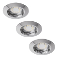 Rabalux - SET 3xLED Bathroom Recessed Ceiling Light 1xGU10/3W/230V IP44