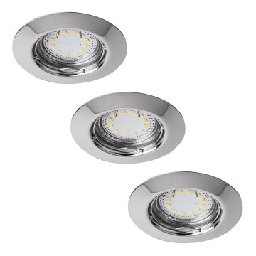 Rabalux - SET 3xLED Bathroom Recessed Ceiling Light 1xGU10/3W/230V IP44