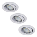 Rabalux - Set of 3 LED recessed downlights 1x GU10/3W/230V IP40