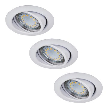 Rabalux - Set of 3 LED recessed downlights 1x GU10/3W/230V IP40