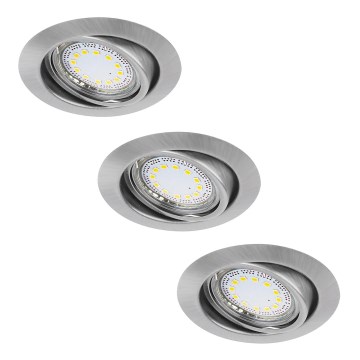 Rabalux - Set of 3 LED recessed downlights, 1x GU10/3W/230V, IP40