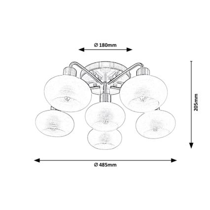 Rabalux - Surface-mounted chandelier 6xE14/40W/230V