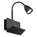 Rabalux - Wall lamp with shelf and USB port 1xGU10/25W/230V black