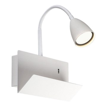 Rabalux - Wall lamp with shelf and USB port 1xGU10/25W/230V white