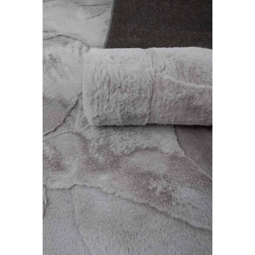 RABBIT 3D Rug 120 x 170 cm, Light Grey