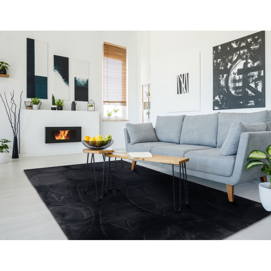 RABBIT 3D Rug 120x170 cm Black